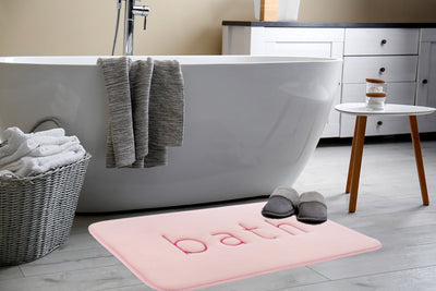 Extra Thick Memory Foam & Super Comfort Bath Rug Mat for Bathroom (60 x 40 cm, Pink) Payday Deals