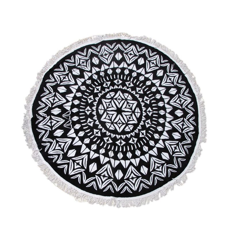 Ezra Hexagon 100% Cotton Round Beach Towel Payday Deals