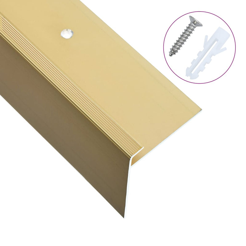 F-shape Stair Nosings 15 pcs Aluminium 90 cm Gold Payday Deals