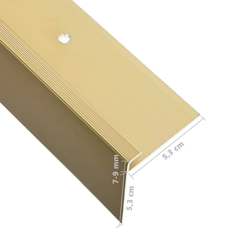 F-shape Stair Nosings 15 pcs Aluminium 90 cm Gold Payday Deals
