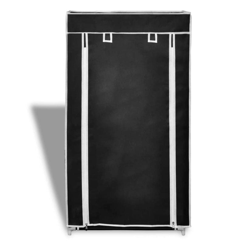 Fabric Shoe Cabinet with Cover 58 x 28 x 106 cm Black Payday Deals