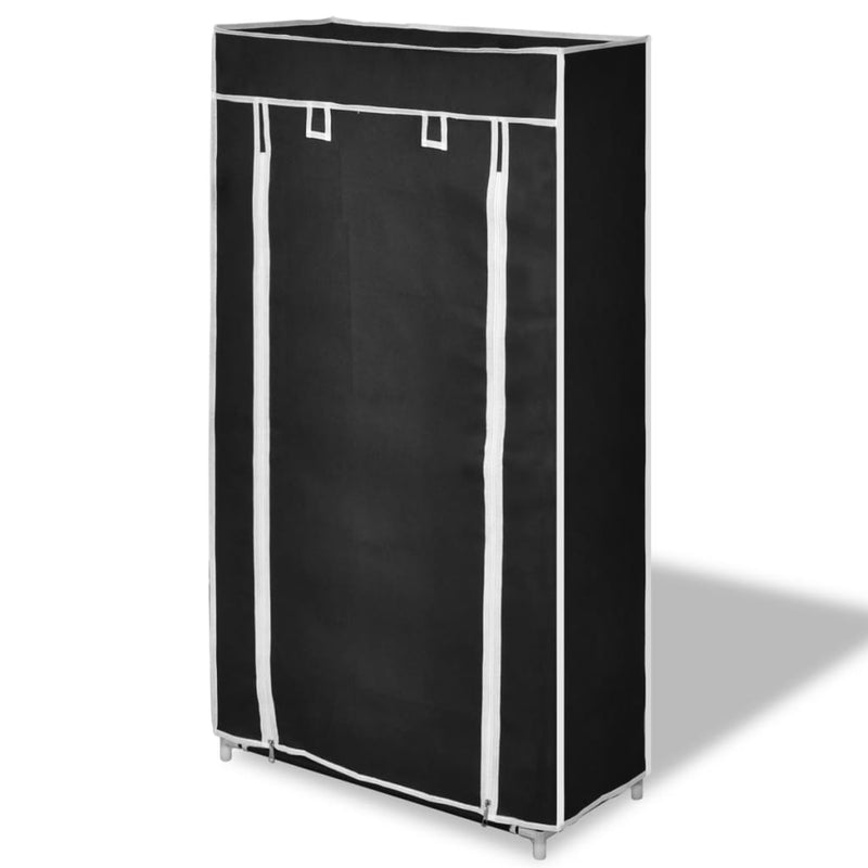 Fabric Shoe Cabinet with Cover 58 x 28 x 106 cm Black Payday Deals