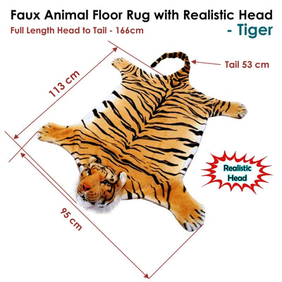 Faux Animal Floor Rug with Realistic Head Wild Tiger Payday Deals
