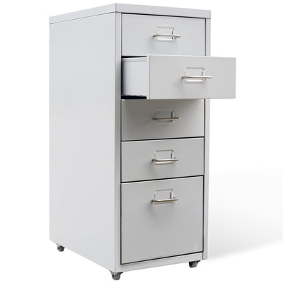 File Cabinet with 5 Drawers Grey 68.5 cm Steel Payday Deals