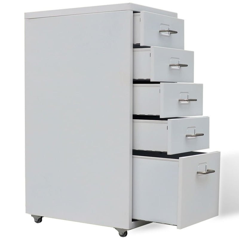 File Cabinet with 5 Drawers Grey 68.5 cm Steel Payday Deals