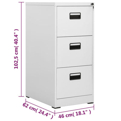Filing Cabinet Light Grey 46x62x102.5 cm Steel Payday Deals