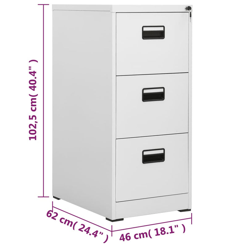 Filing Cabinet Light Grey 46x62x102.5 cm Steel Payday Deals