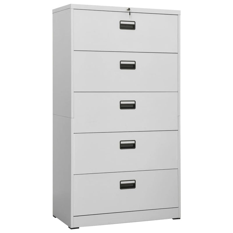 Filing Cabinet Light Grey 90x46x164 cm Steel Payday Deals