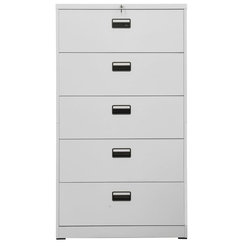 Filing Cabinet Light Grey 90x46x164 cm Steel Payday Deals