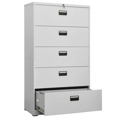 Filing Cabinet Light Grey 90x46x164 cm Steel Payday Deals