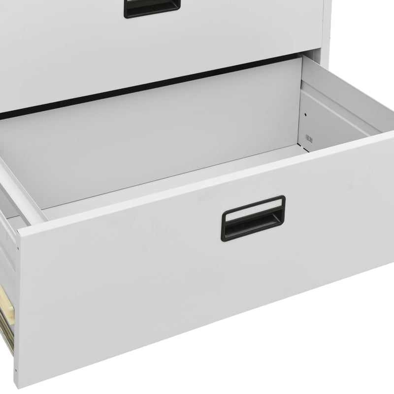 Filing Cabinet Light Grey 90x46x164 cm Steel Payday Deals
