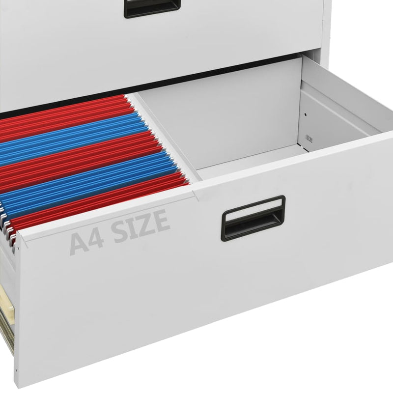 Filing Cabinet Light Grey 90x46x164 cm Steel Payday Deals