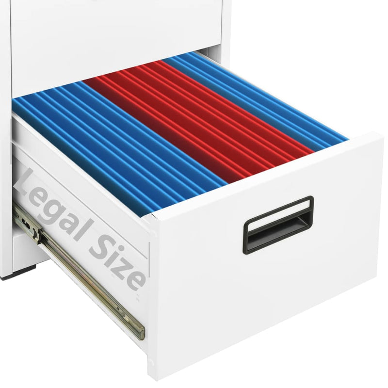 Filing Cabinet White 46x62x72.5 cm Steel Payday Deals