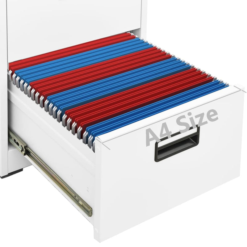 Filing Cabinet White 46x62x72.5 cm Steel Payday Deals