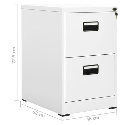 Filing Cabinet White 46x62x72.5 cm Steel Payday Deals