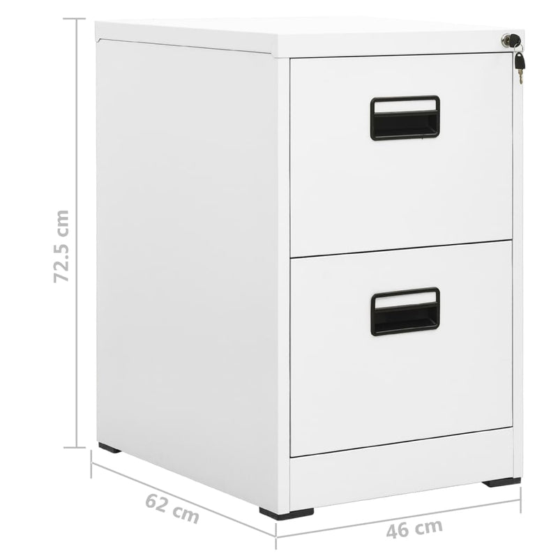 Filing Cabinet White 46x62x72.5 cm Steel Payday Deals