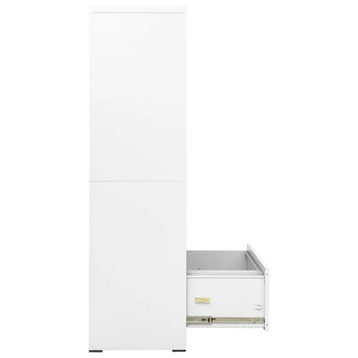 Filing Cabinet White 90x46x164 cm Steel Payday Deals