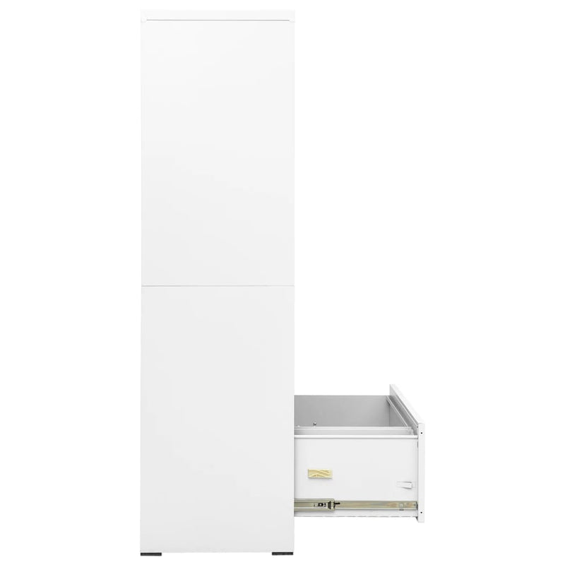 Filing Cabinet White 90x46x164 cm Steel Payday Deals