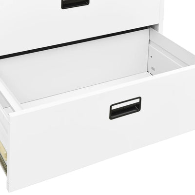Filing Cabinet White 90x46x164 cm Steel Payday Deals