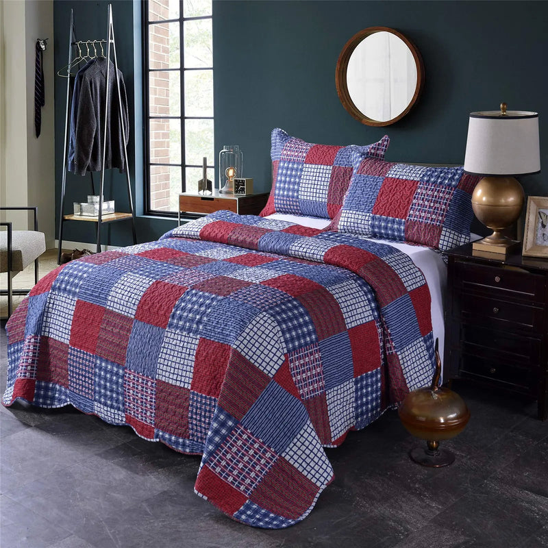 Finesse Quilted Bedspread and Pillowcases Set: Transform Your Sleep Experience - Queen size Payday Deals