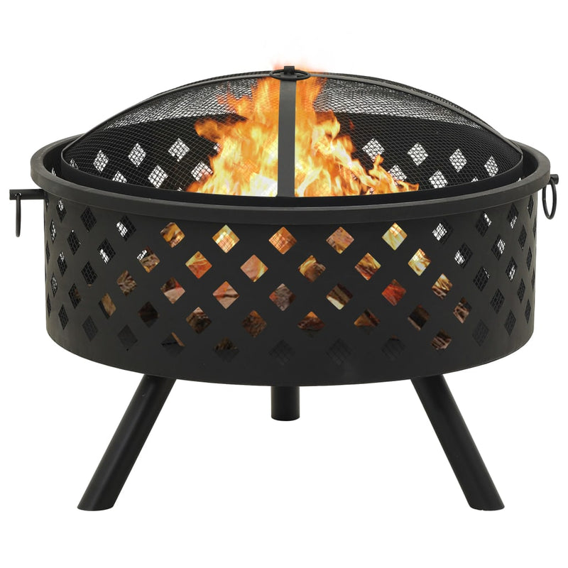 Fire Pit with Poker 68 cm XXL Steel Payday Deals