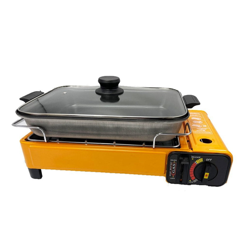 Fish Pan and Lid For Portable Gas Stove Burner Butane BBQ Camping Gas Cooker Payday Deals