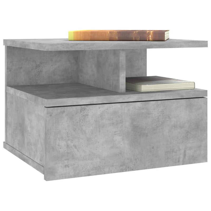Floating Nightstand Concrete Grey 40x31x27 cm Engineered Wood Payday Deals