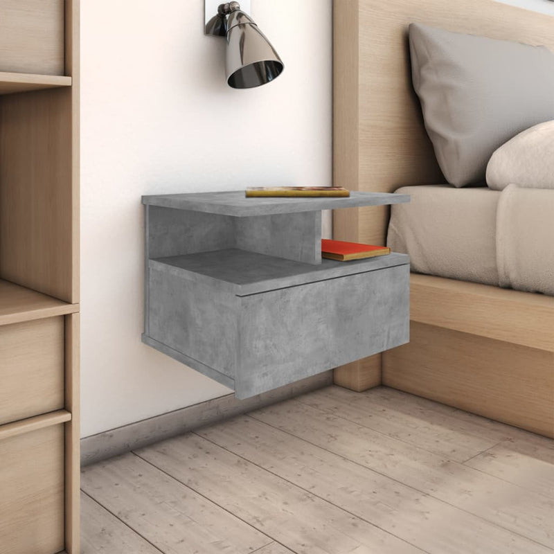 Floating Nightstand Concrete Grey 40x31x27 cm Engineered Wood Payday Deals