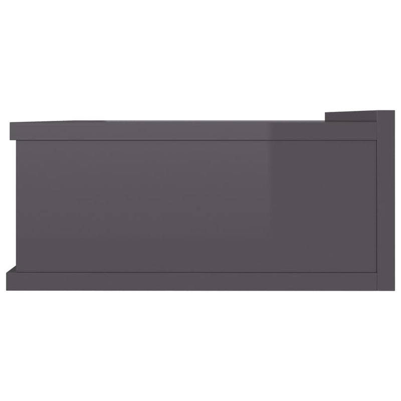 Floating Nightstand High Gloss Grey 40x30x15 cm Engineered Wood Payday Deals