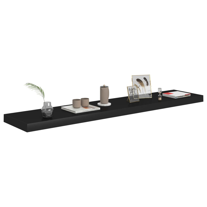 Floating Wall Shelf Black 120x23.5x3.8 cm MDF Payday Deals