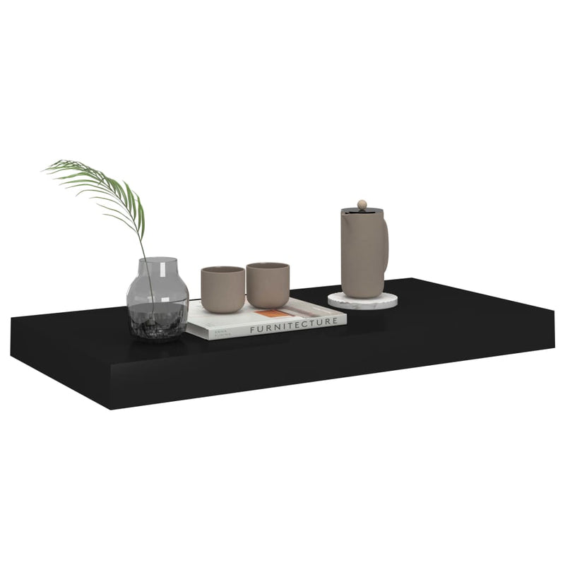 Floating Wall Shelf Black 50x23x3.8 cm MDF Payday Deals