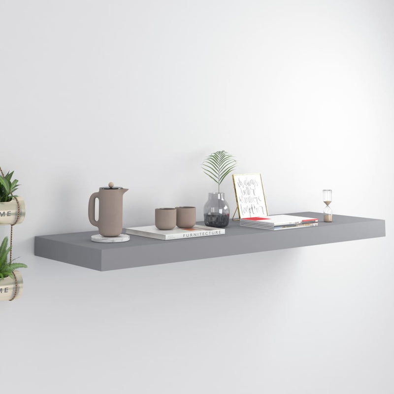 Floating Wall Shelf Grey 80x23.5x3.8 cm MDF Payday Deals