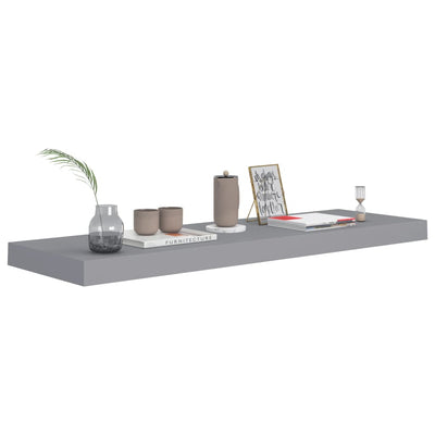Floating Wall Shelf Grey 80x23.5x3.8 cm MDF Payday Deals