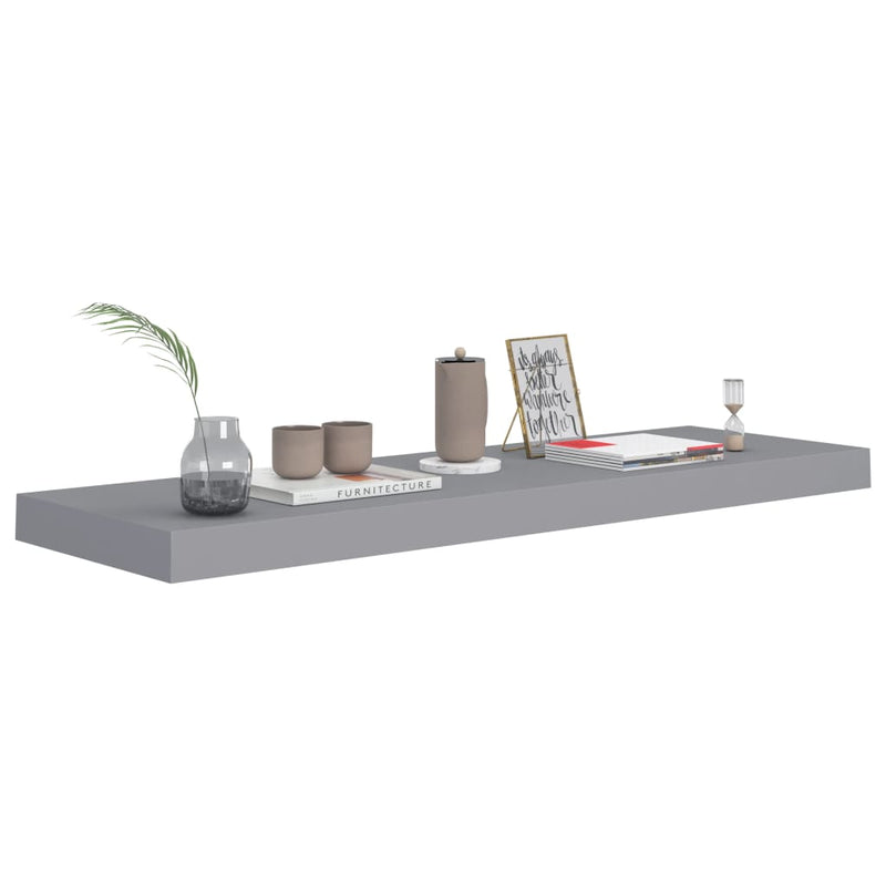 Floating Wall Shelf Grey 80x23.5x3.8 cm MDF Payday Deals