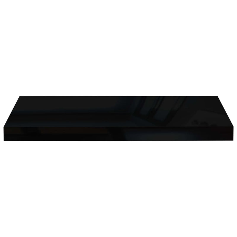 Floating Wall Shelf High Gloss Black 60x23.5x3.8 cm MDF Payday Deals