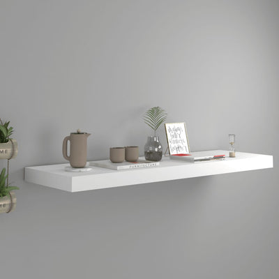 Floating Wall Shelf White 80x23.5x3.8 cm MDF