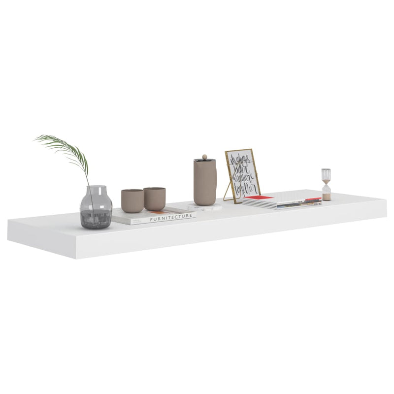 Floating Wall Shelf White 80x23.5x3.8 cm MDF Payday Deals