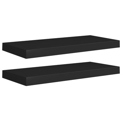 Floating Wall Shelves 2 pcs Black 60x23.5x3.8 cm MDF Payday Deals