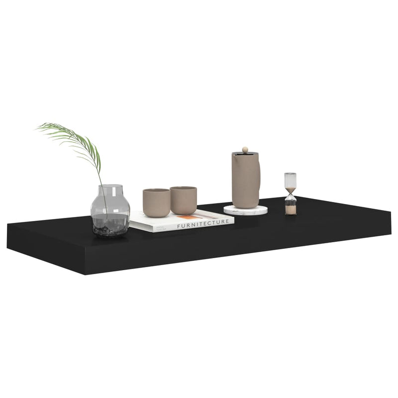 Floating Wall Shelves 2 pcs Black 60x23.5x3.8 cm MDF Payday Deals