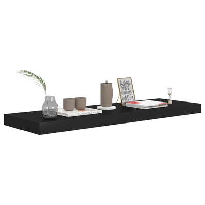 Floating Wall Shelves 2 pcs Black 80x23.5x3.8 cm MDF Payday Deals