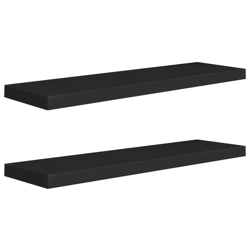 Floating Wall Shelves 2 pcs Black 90x23.5x3.8 cm MDF Payday Deals