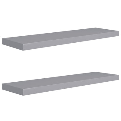 Floating Wall Shelves 2 pcs Grey 90x23.5x3.8 cm MDF Payday Deals