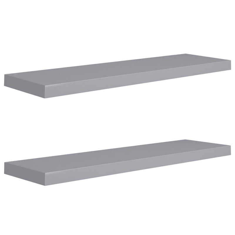Floating Wall Shelves 2 pcs Grey 90x23.5x3.8 cm MDF Payday Deals