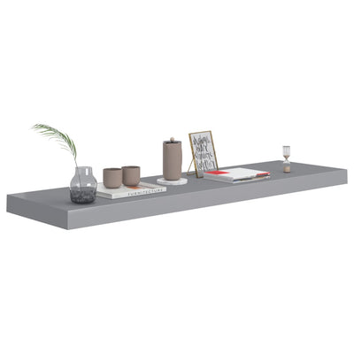 Floating Wall Shelves 2 pcs Grey 90x23.5x3.8 cm MDF Payday Deals