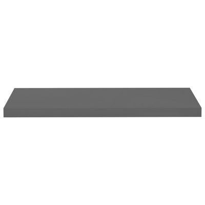 Floating Wall Shelves 2 pcs High Gloss Grey 80x23.5x3.8 cm MDF Payday Deals