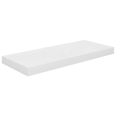 Floating Wall Shelves 2 pcs High Gloss White 60x23.5x3.8 cm MDF Payday Deals