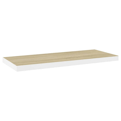 Floating Wall Shelves 2 pcs Oak and White 80x23.5x3.8 cm MDF Payday Deals