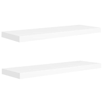 Floating Wall Shelves 2 pcs White 80x23.5x3.8 cm MDF Payday Deals