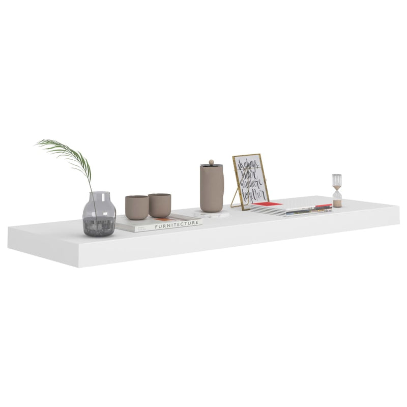 Floating Wall Shelves 2 pcs White 80x23.5x3.8 cm MDF Payday Deals