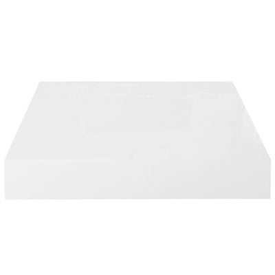 Floating Wall Shelves 4 pcs High Gloss White 23x23.5x3.8 cm MDF Payday Deals